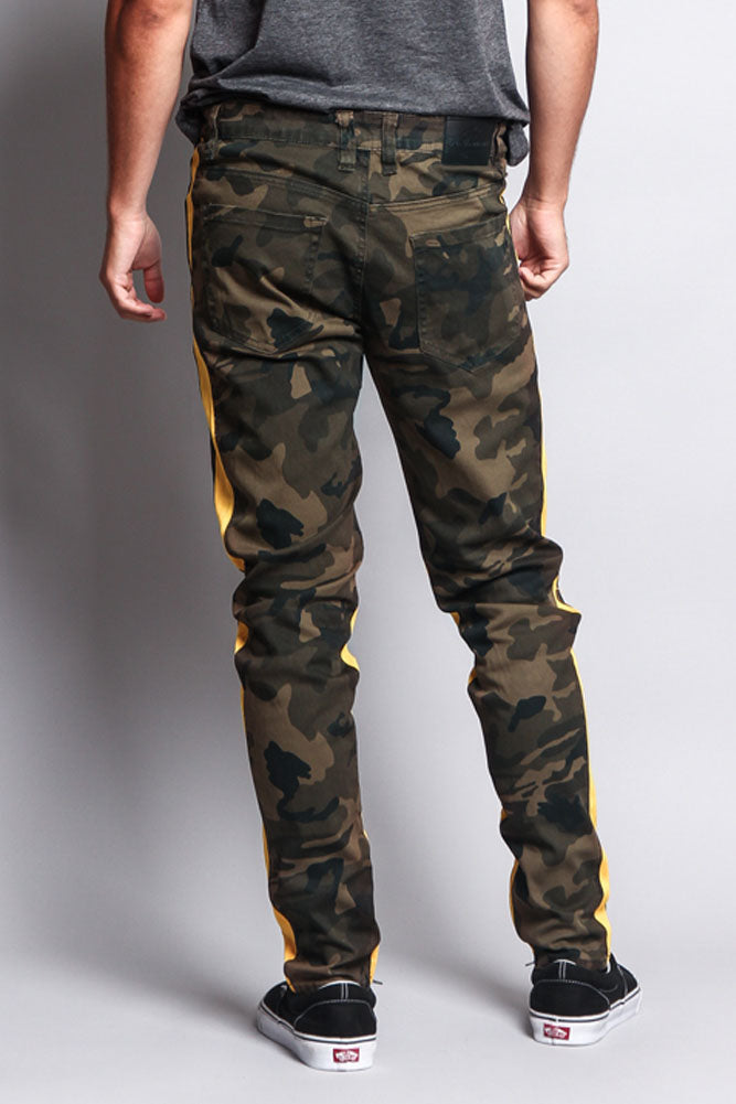 Men's Double Taped Track Style Camo Pants