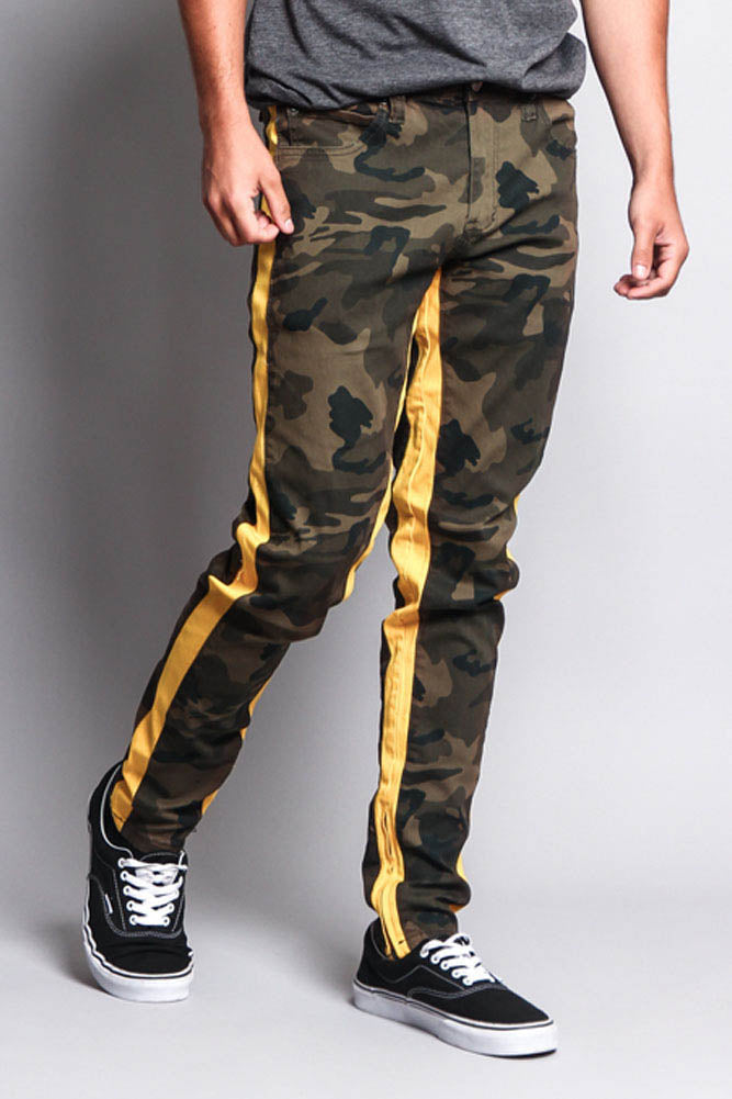 Men's Double Taped Track Style Camo Pants