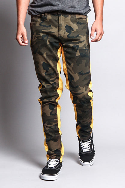 Men's Double Taped Track Style Camo Pants