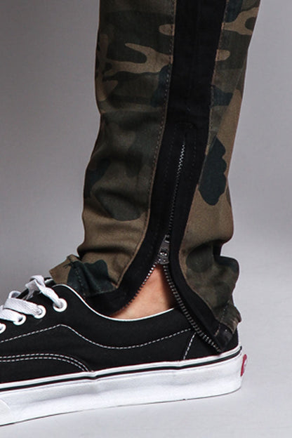 Men's Double Taped Track Style Camo Pants