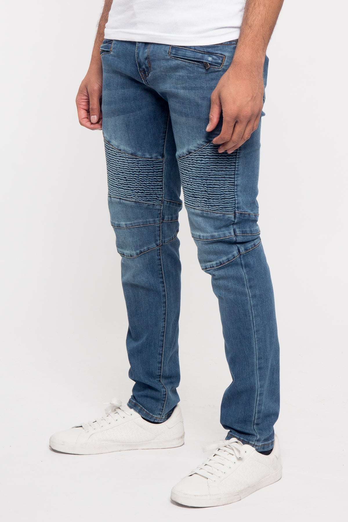 Moto Biker Denim Jeans