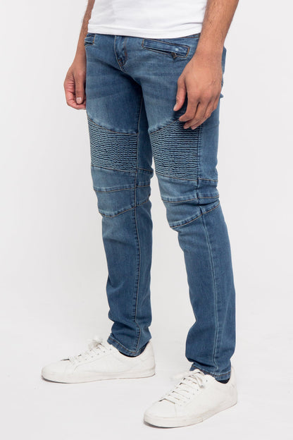 Moto Biker Denim Jeans