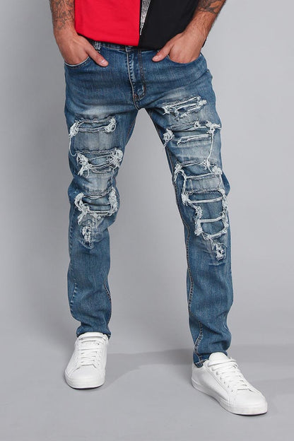 Distressed Denim Jeans