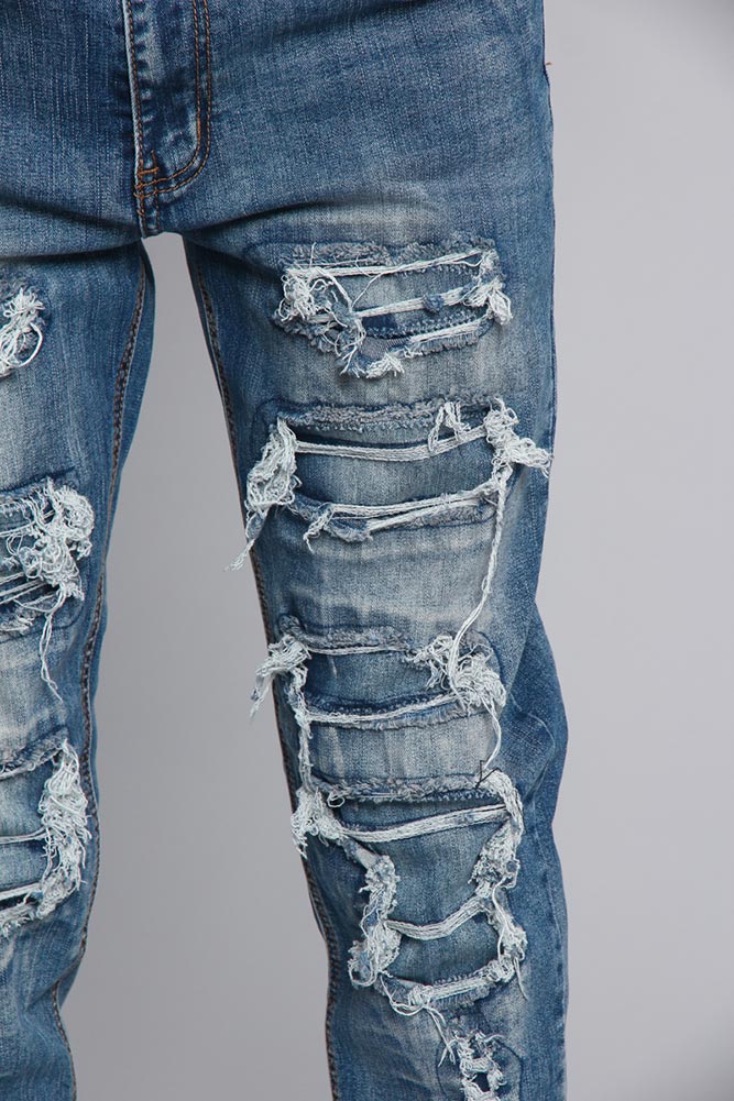 Distressed Denim Jeans
