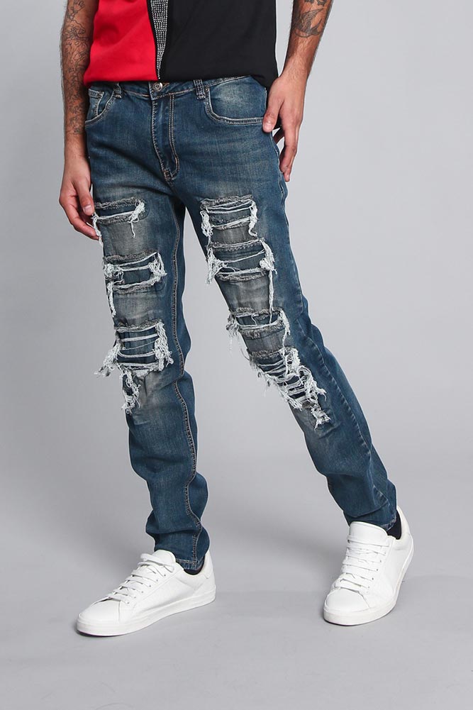 Distressed Denim Jeans