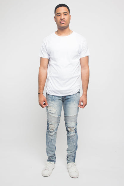 Distressed Scrunched Skinny Jeans