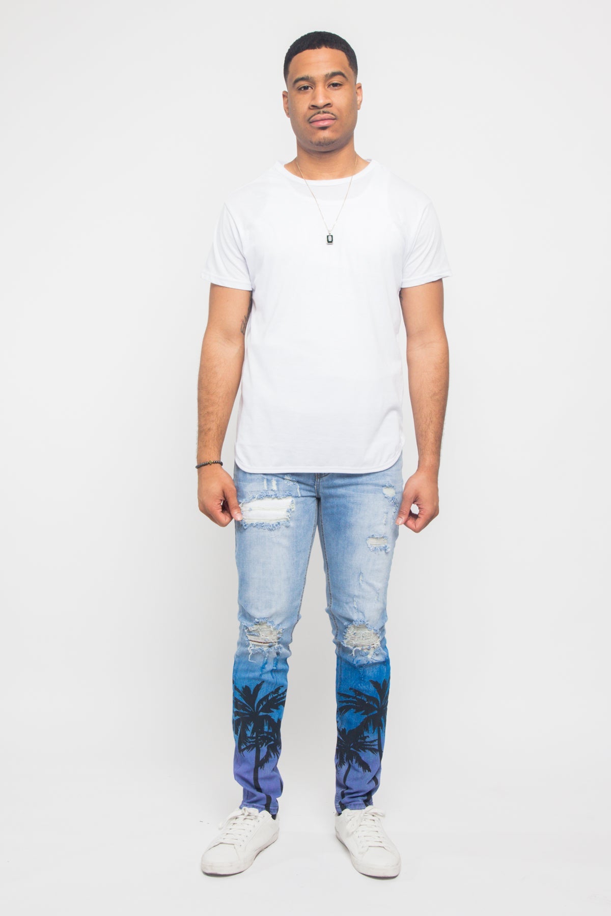 Distressed Airbrushed City Jeans