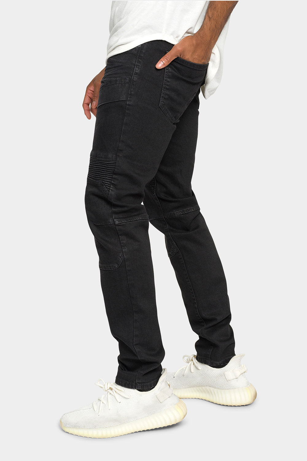 Stitch Stacked Moto Biker Denim Jeans