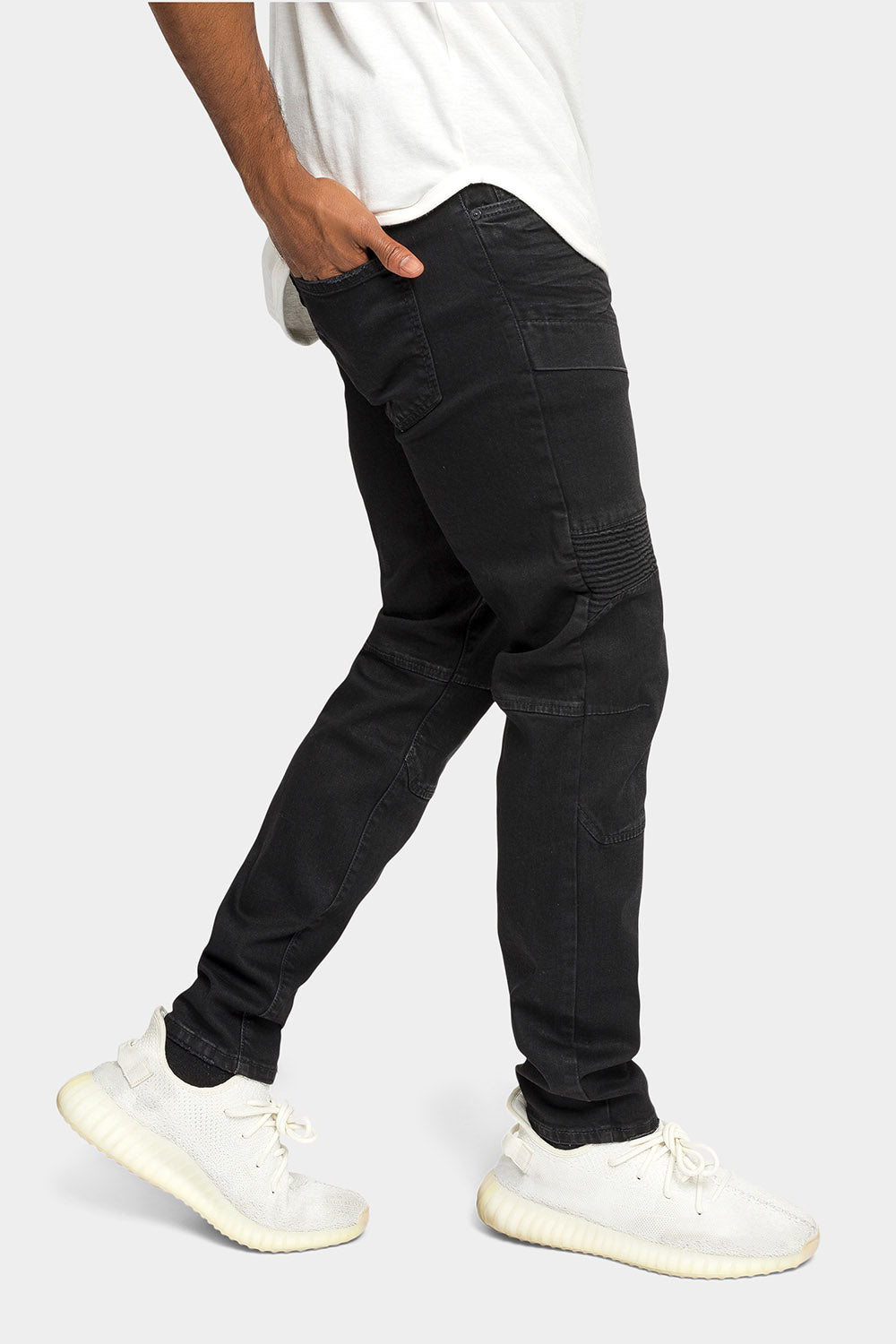 Stitch Stacked Moto Biker Denim Jeans