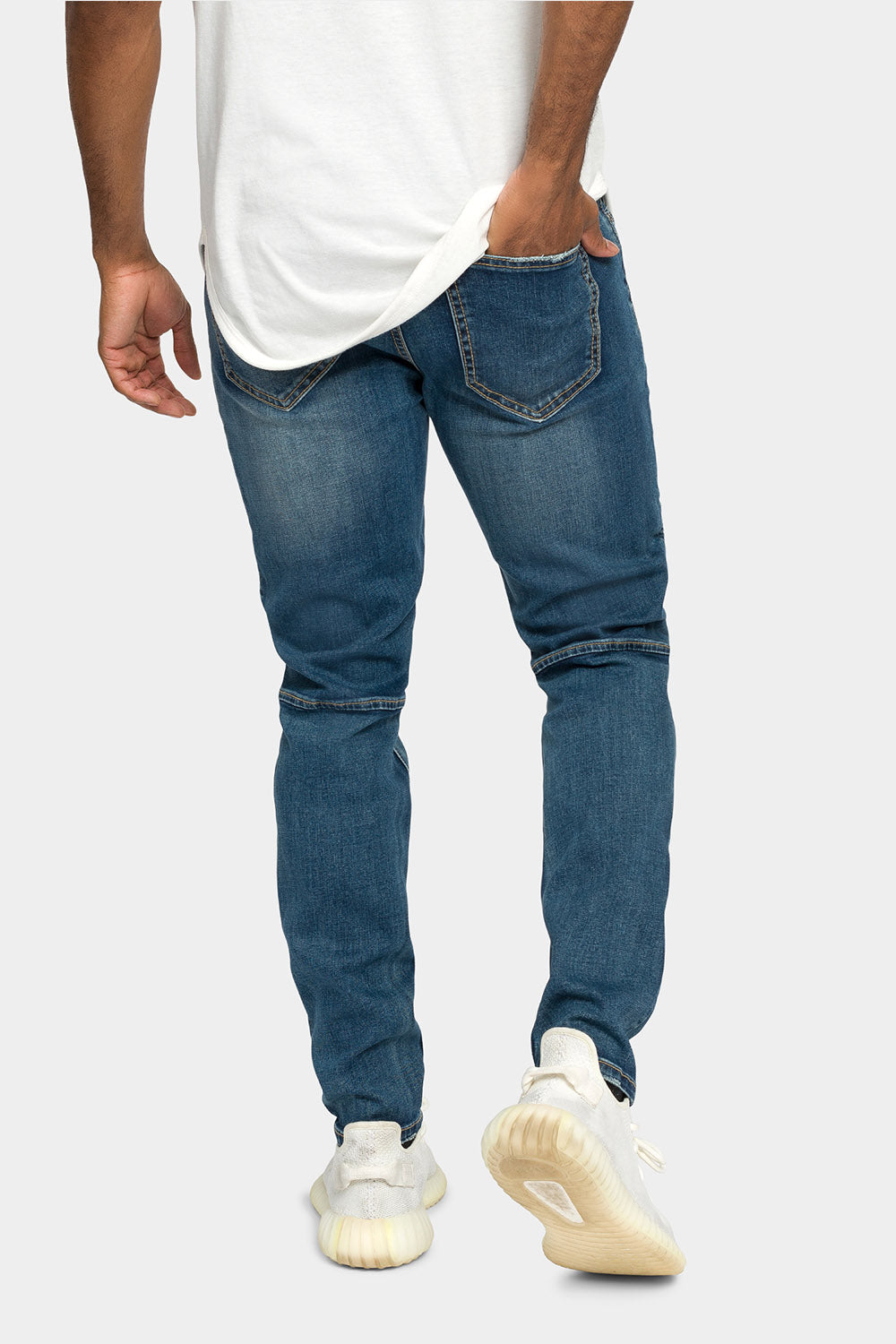 Stitch Stacked Moto Biker Denim Jeans
