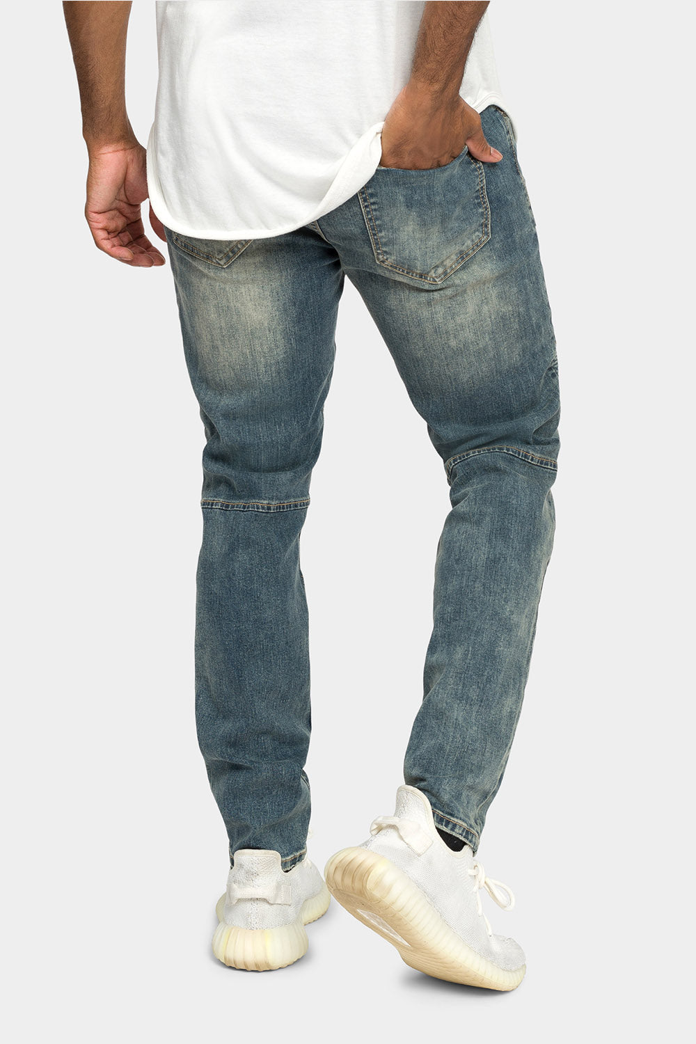Stitch Stacked Moto Biker Denim Jeans