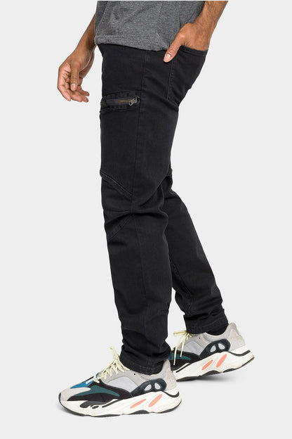 Moto Zipped Skinny Cargo Denim Jeans