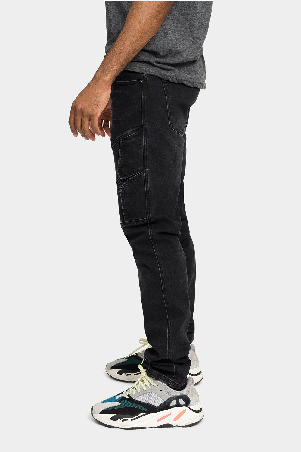 Moto Ribbed Skinny Denim Jeans
