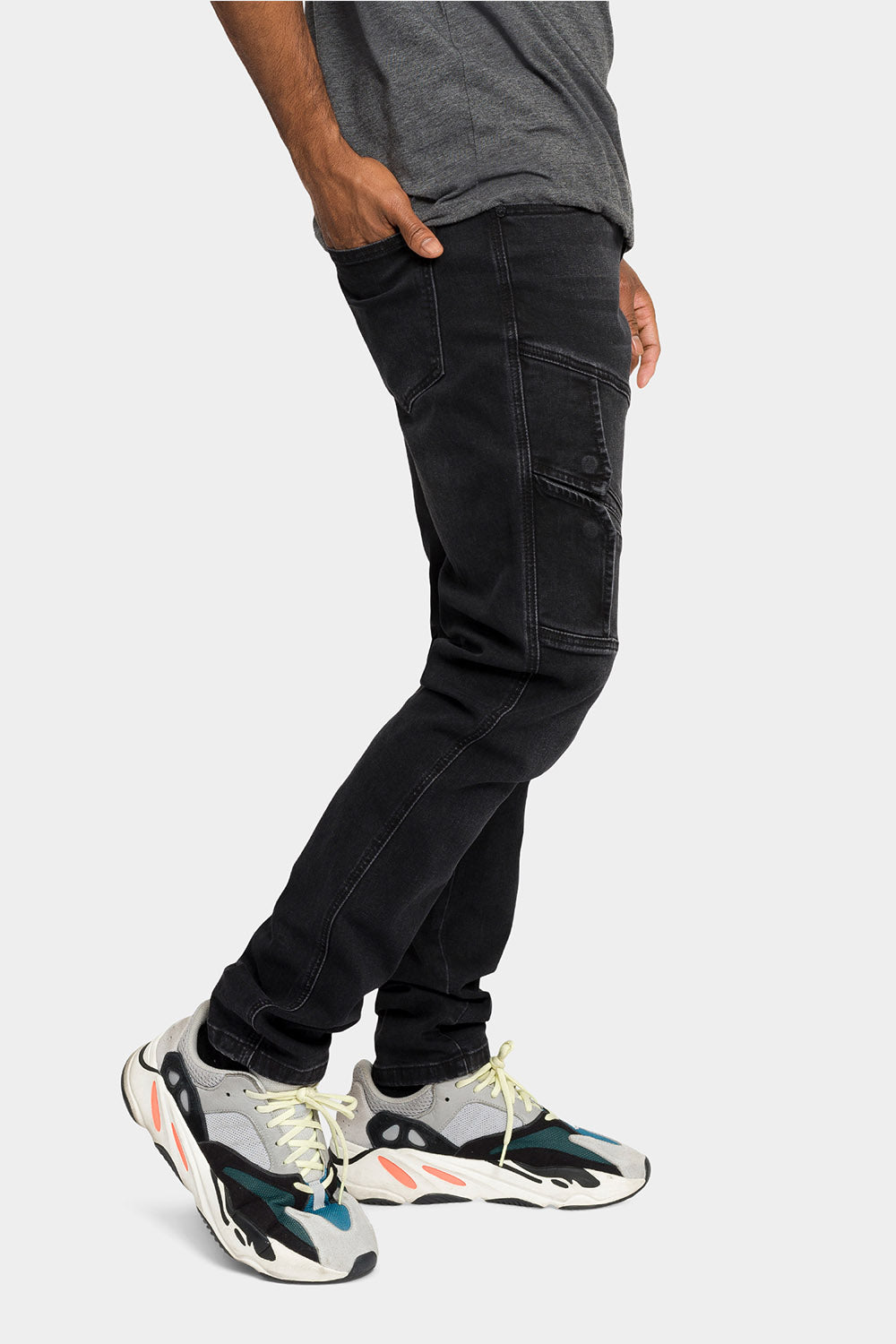 Moto Ribbed Skinny Denim Jeans