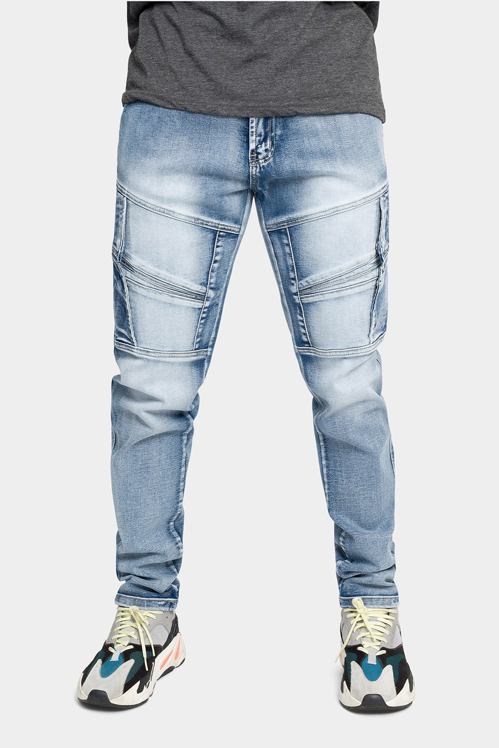 Moto Ribbed Skinny Denim Jeans