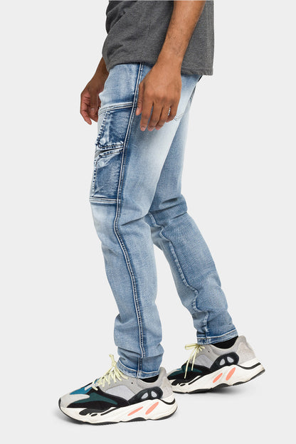 Moto Ribbed Skinny Denim Jeans