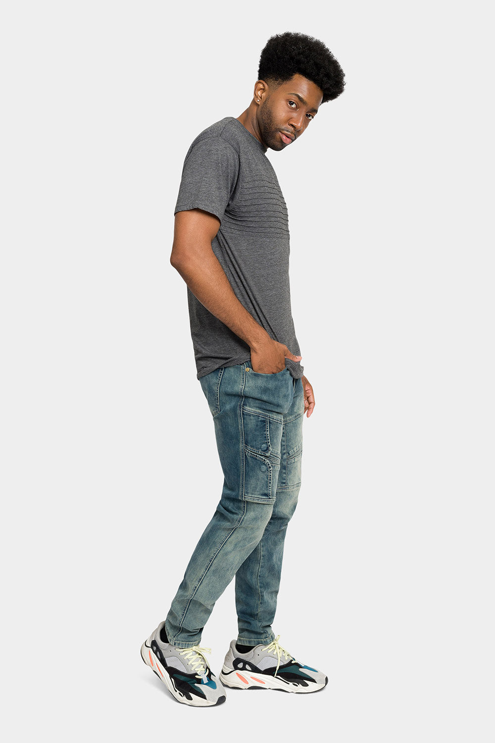 Moto Ribbed Skinny Denim Jeans