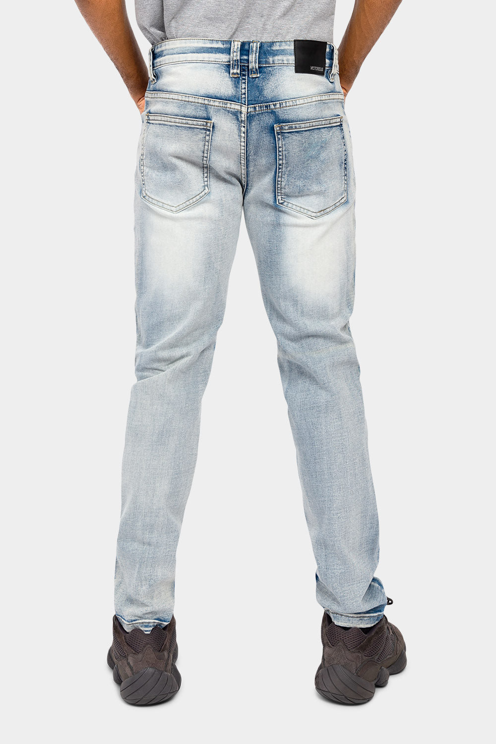 Distressed Ripped and Patched Jeans