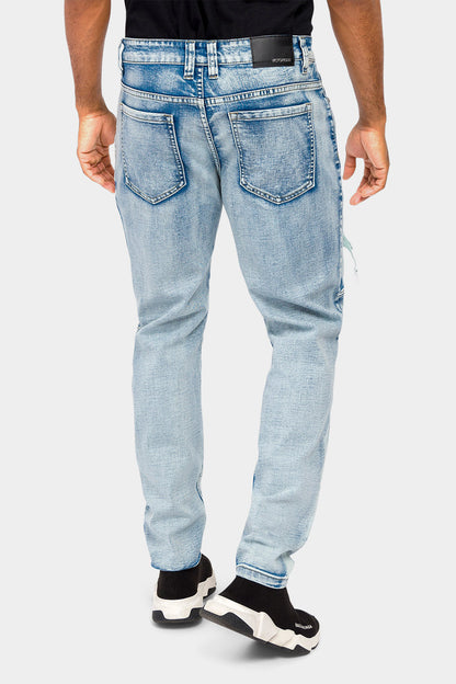 Faded Rip and Repair Denim Jeans