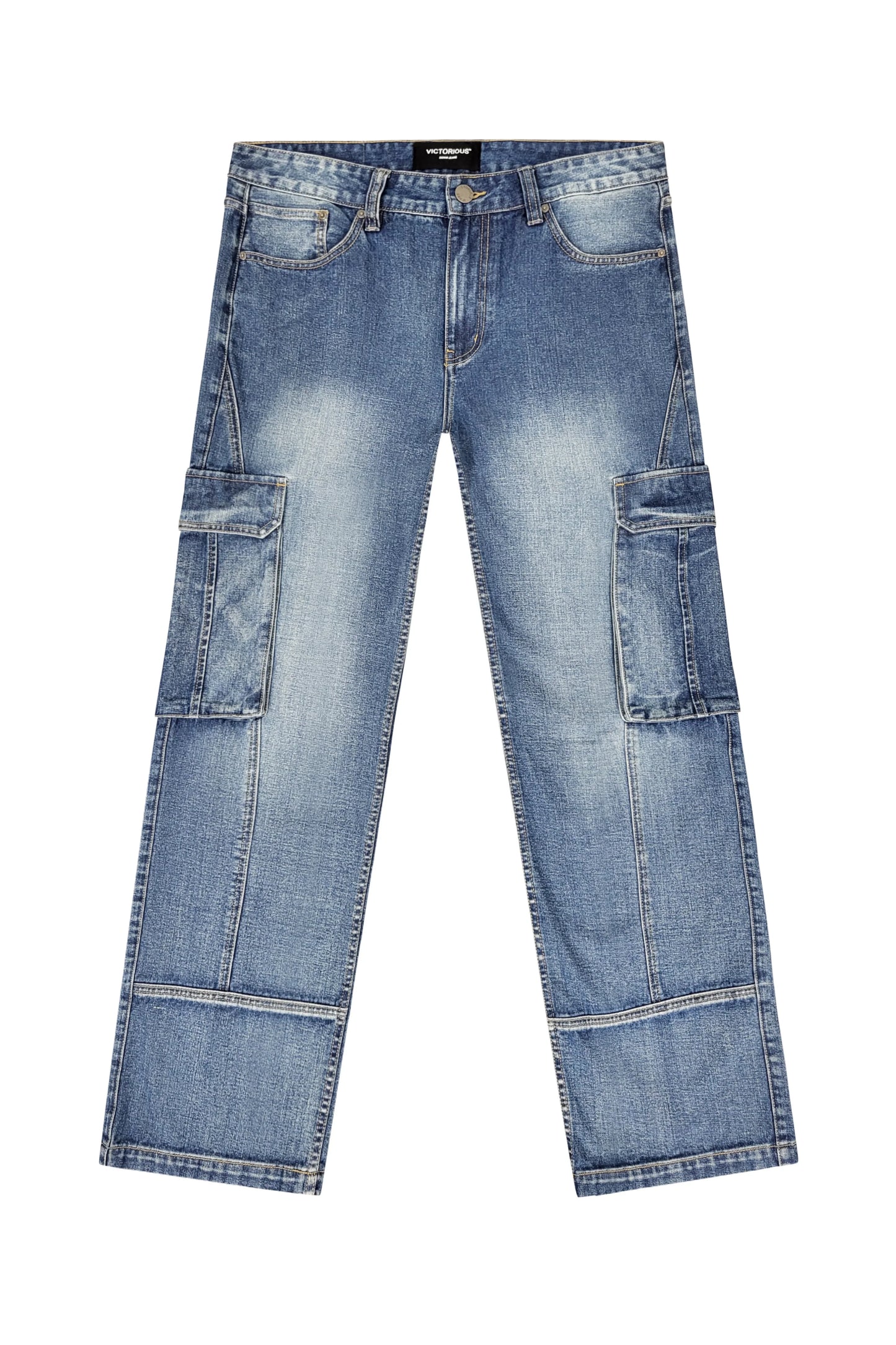 Men's Baggy Fit Cargo Denim Jeans