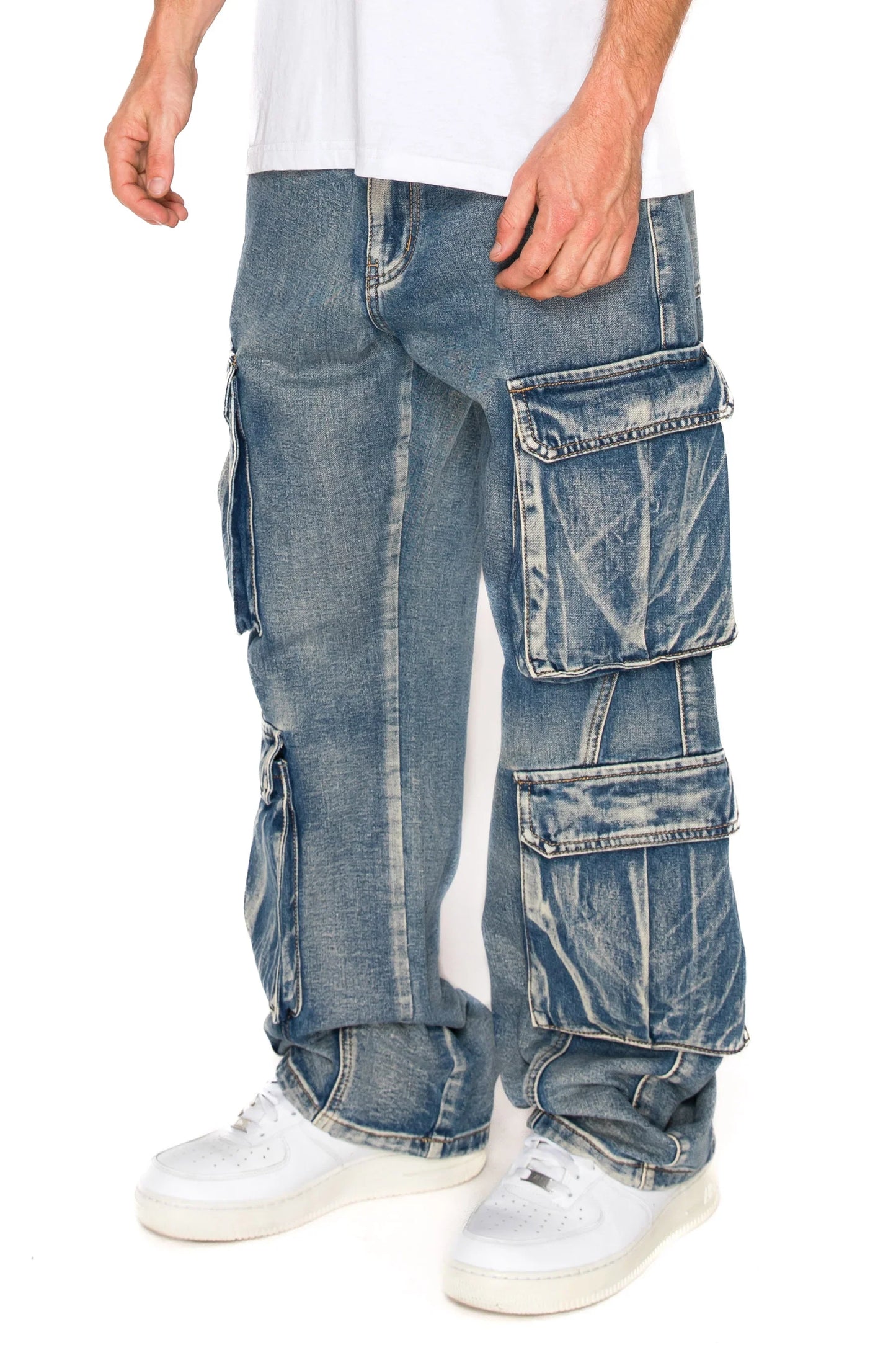 Baggy Double Cargo Denim Jeans