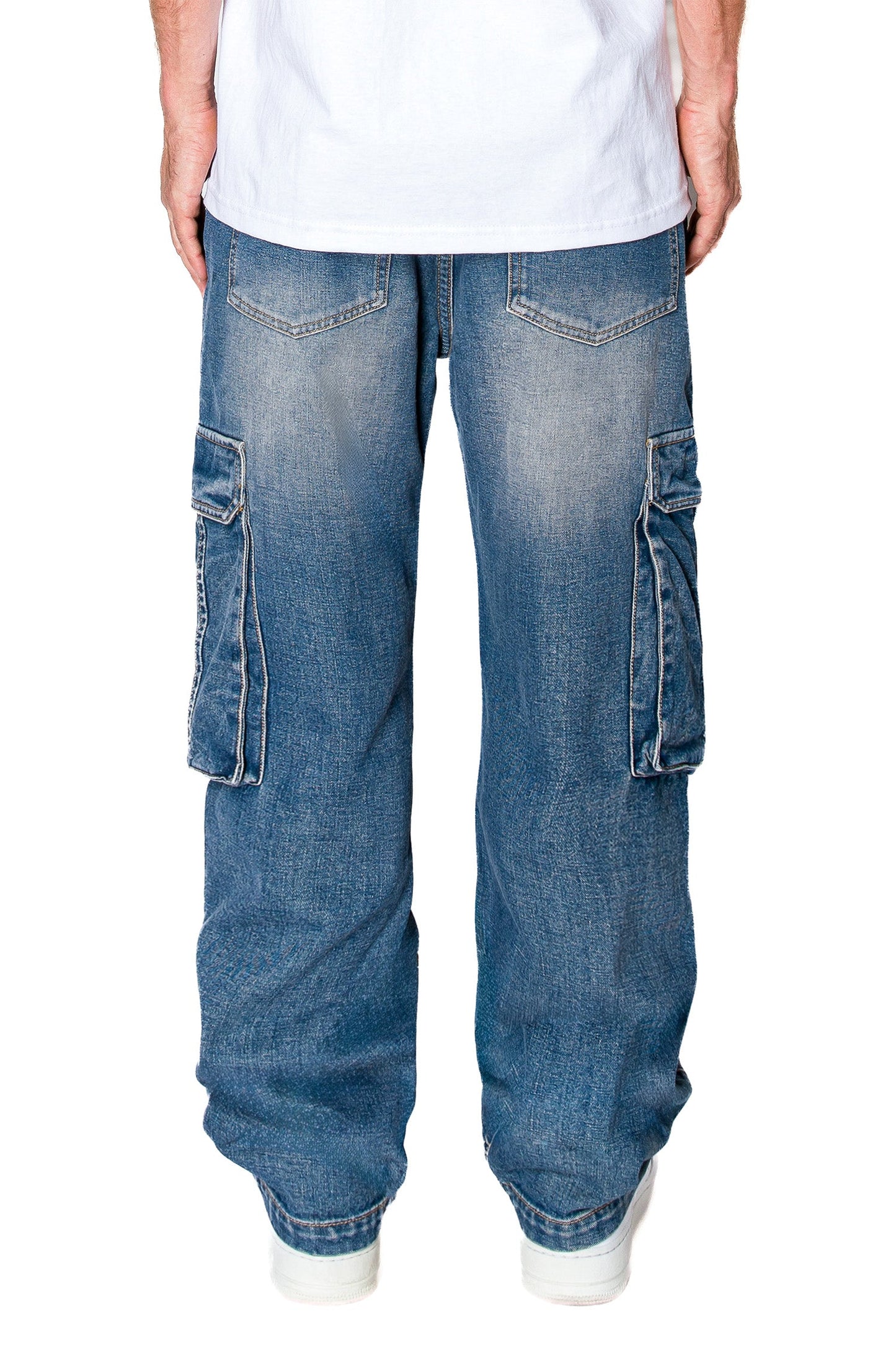 Men's Baggy Fit Cargo Denim Jeans