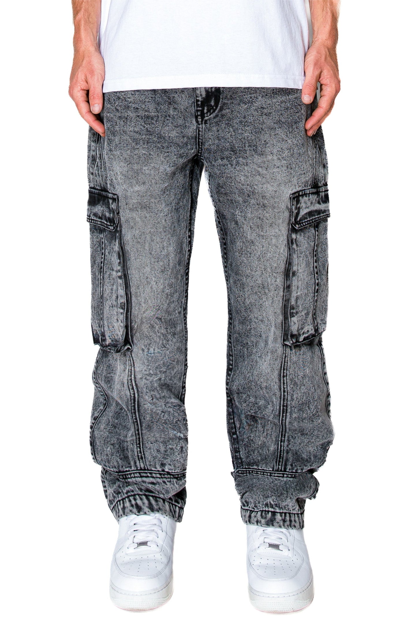 Men's Baggy Fit Cargo Denim Jeans