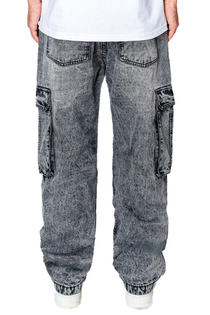 Men's Baggy Fit Cargo Denim Jeans