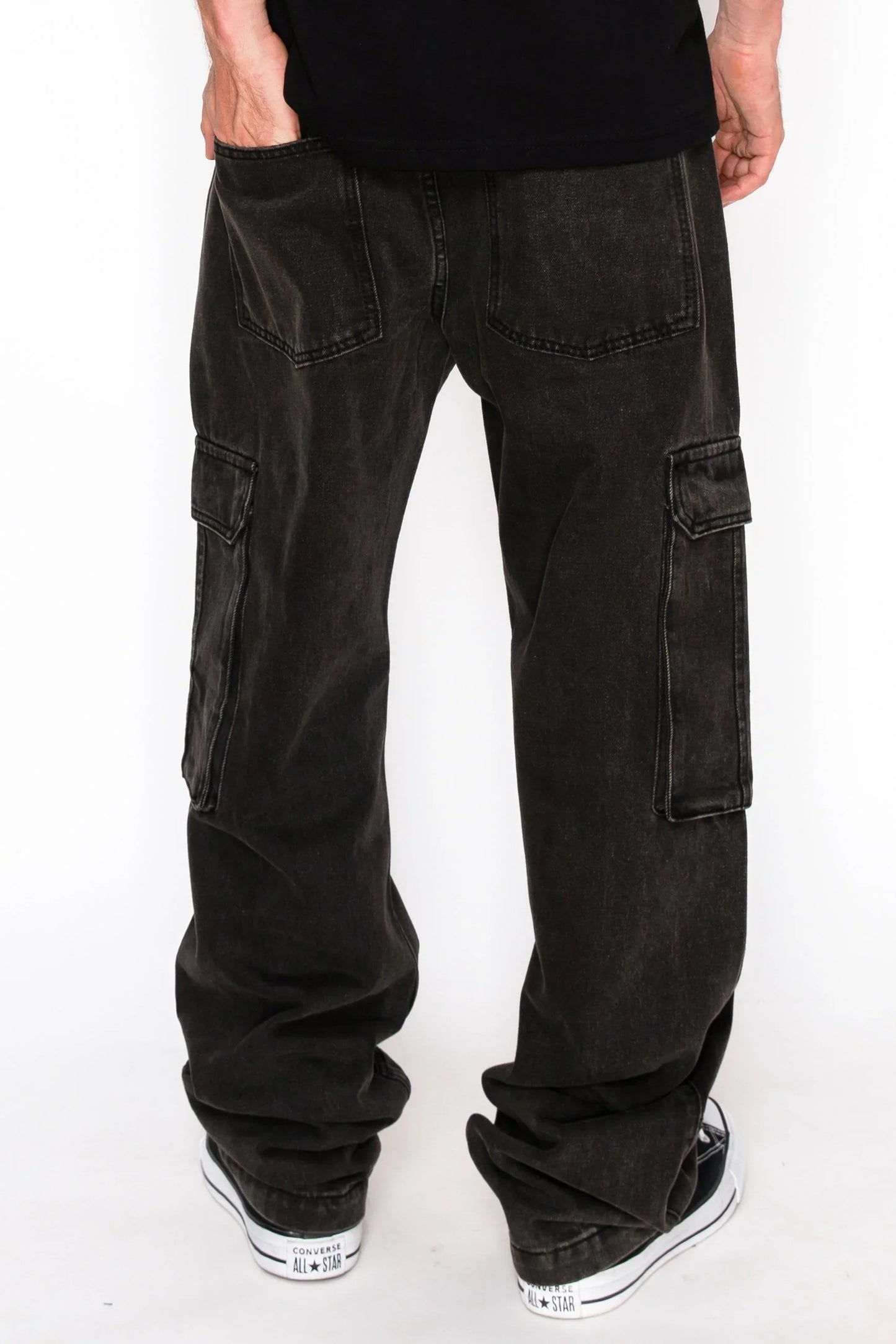 Men's Baggy Fit Cargo Denim Jeans