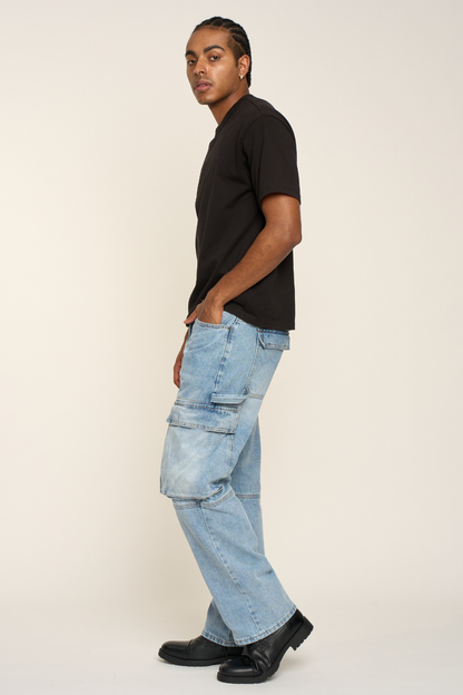 Baggy Fit Cargo Denim Jeans