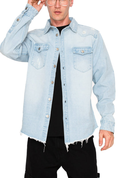 Ripped Denim Overshirt