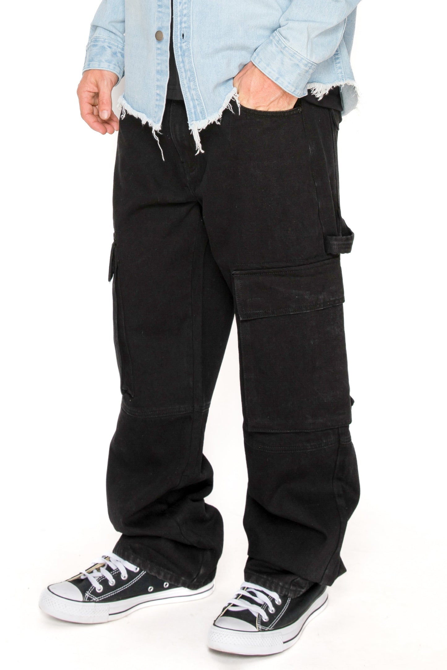 Baggy Fit Cargo Denim Jeans