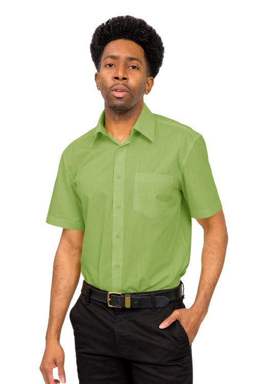 Men's Regular Fit Short Sleeve Solid Color Dress Shirts