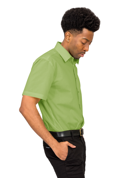Men's Regular Fit Short Sleeve Solid Color Dress Shirts
