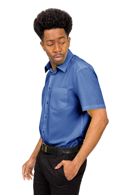 Men's Regular Fit Short Sleeve Solid Color Dress Shirts