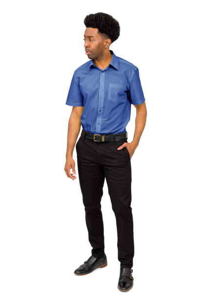 Men's Regular Fit Short Sleeve Solid Color Dress Shirts