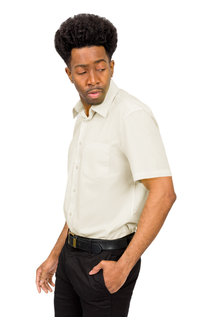 Men's Regular Fit Short Sleeve Solid Color Dress Shirts