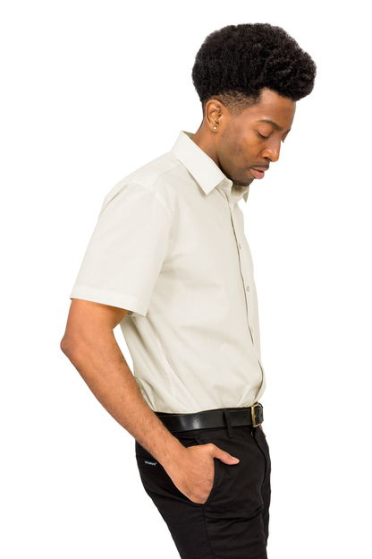 Men's Regular Fit Short Sleeve Solid Color Dress Shirts