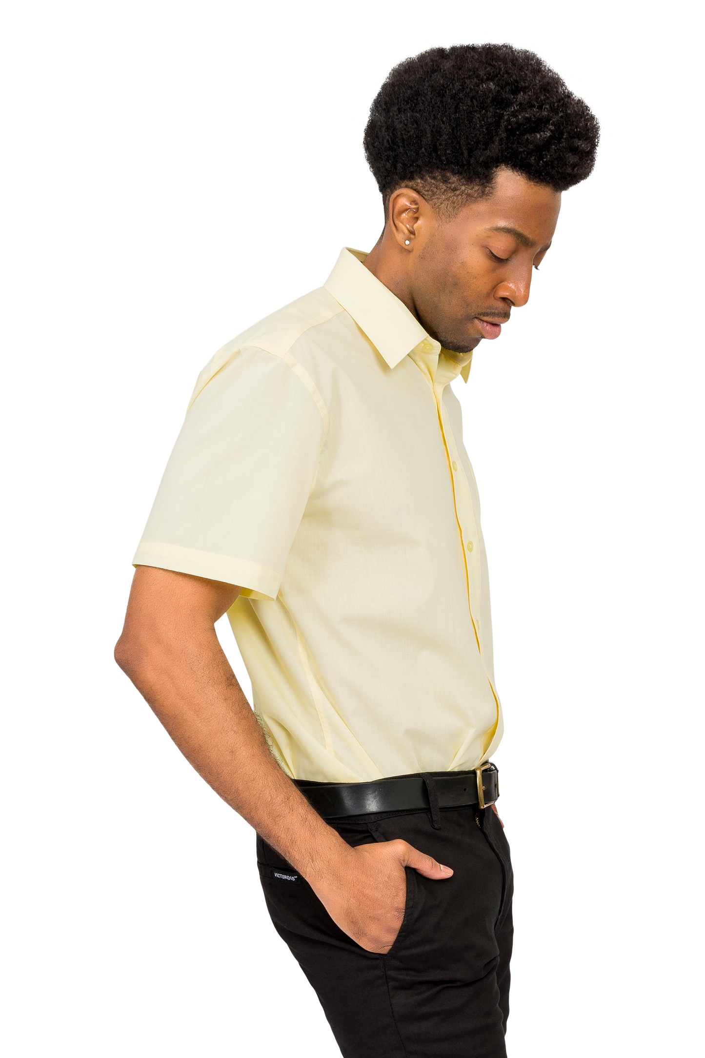 Men's Regular Fit Short Sleeve Solid Color Dress Shirts