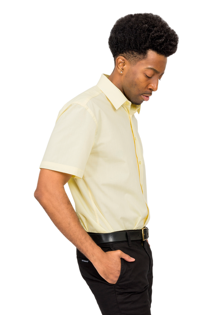 Men's Regular Fit Short Sleeve Solid Color Dress Shirts