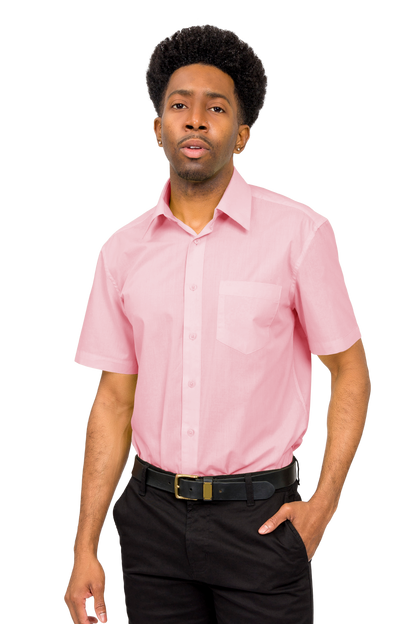 Men's Regular Fit Short Sleeve Solid Color Dress Shirts