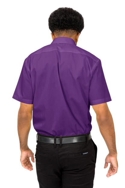 Men's Regular Fit Short Sleeve Solid Color Dress Shirts