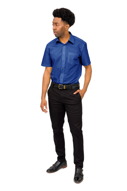 Men's Regular Fit Short Sleeve Solid Color Dress Shirts