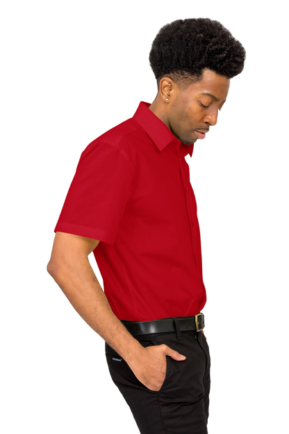 Men's Regular Fit Short Sleeve Solid Color Dress Shirts