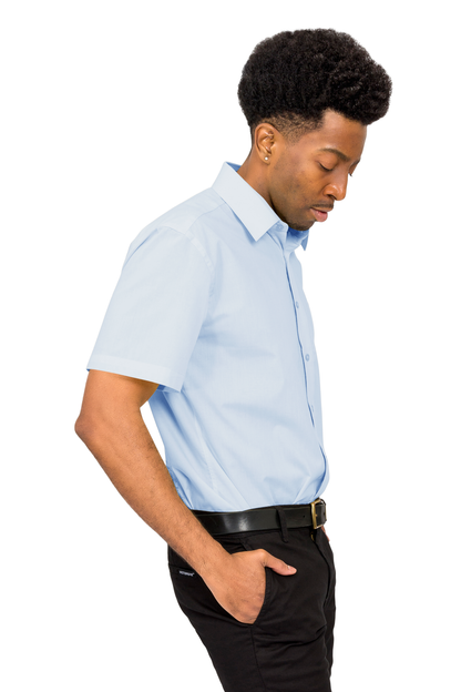 Men's Regular Fit Short Sleeve Solid Color Dress Shirts