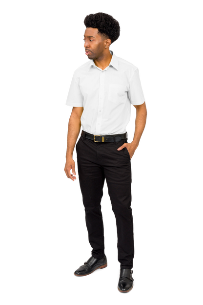 Men's Regular Fit Short Sleeve Solid Color Dress Shirts