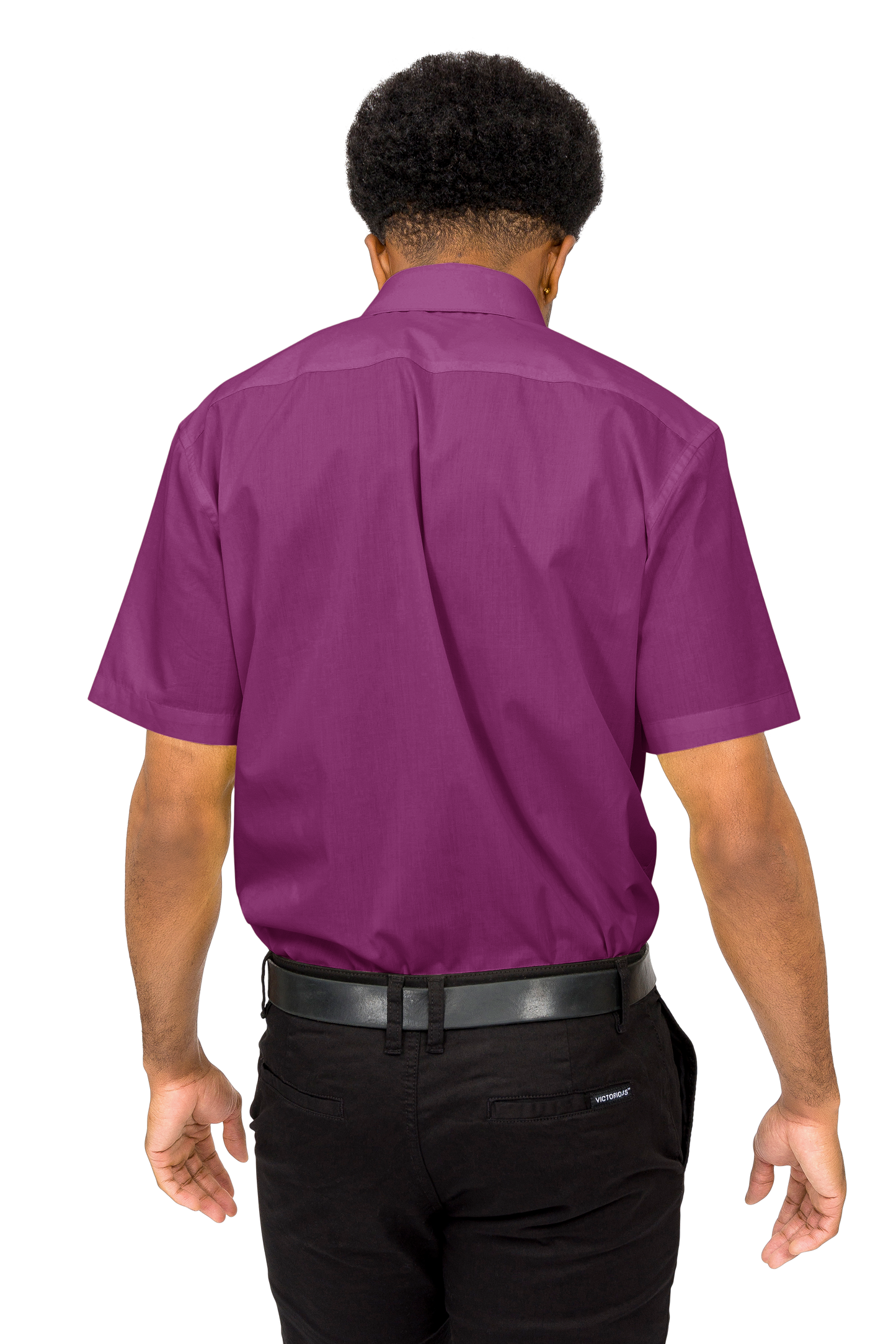 Men's Regular Fit Short Sleeve Solid Color Dress Shirts