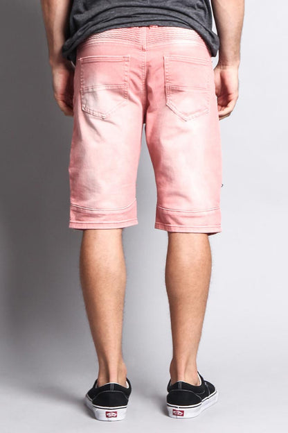 Faded Zipper Front Biker Shorts