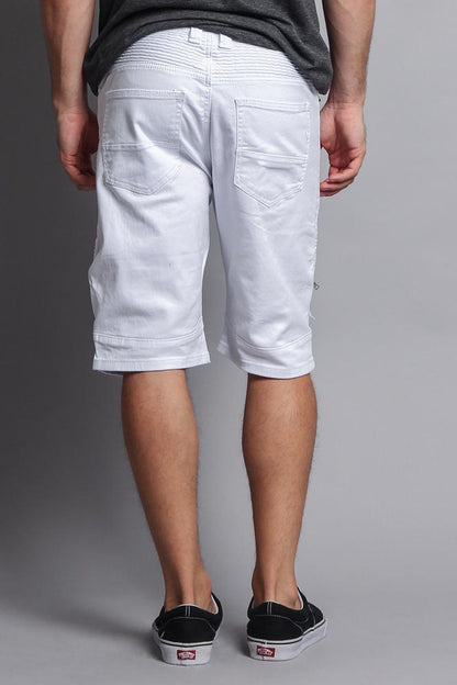 Faded Zipper Front Biker Shorts