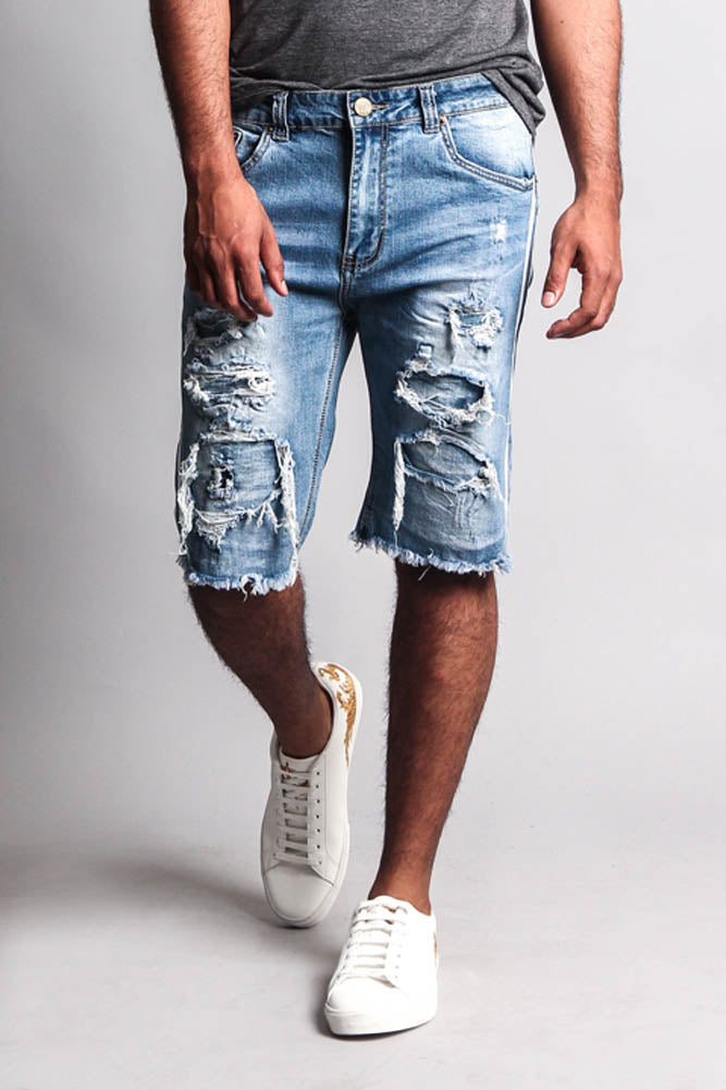 Men's Distressed Tape Shorts